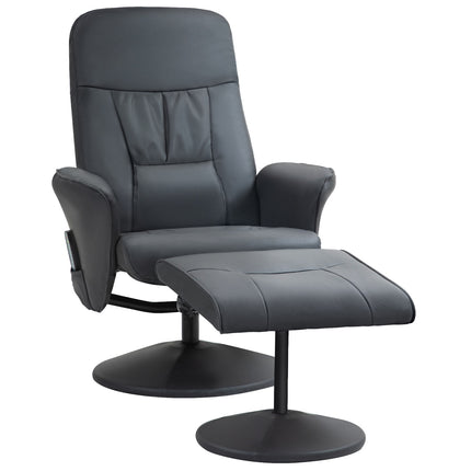Electric massage chair, synthetic leather, dark grey