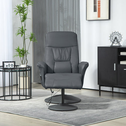 Electric massage chair, synthetic leather, dark grey
