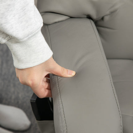 Electric recliner with massage and footstool, gray