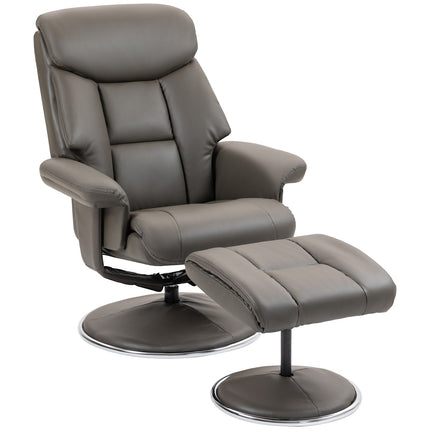 Reclining TV chair in artificial leather with rocker and stool