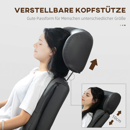 Lounger with ottoman, adjustable tilt, dark gray artificial leather