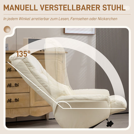 Lounger with rocker & high backrest for living room