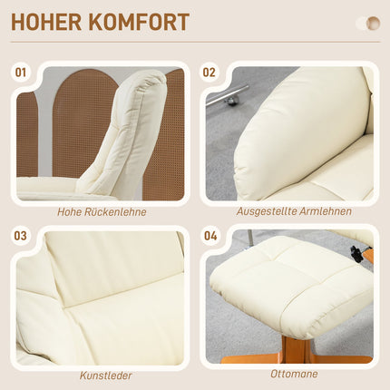 Lounger with rocker & high backrest for living room