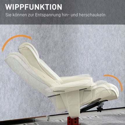 Lounger with rocking and lying function, cream