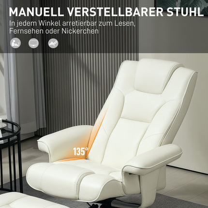 Lounger with rocking and lying function, cream