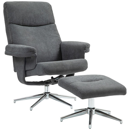 Relaxation armchair seat set, velvet look, up to 150 kg, dark grey