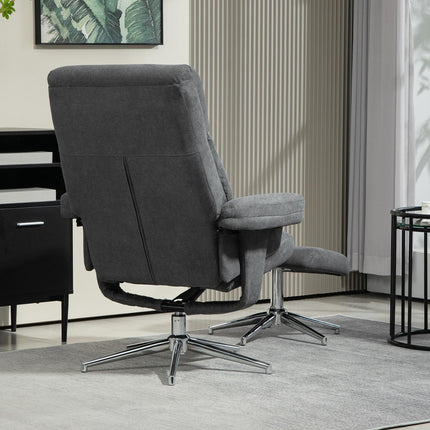 Relaxation armchair seat set, velvet look, up to 150 kg, dark grey