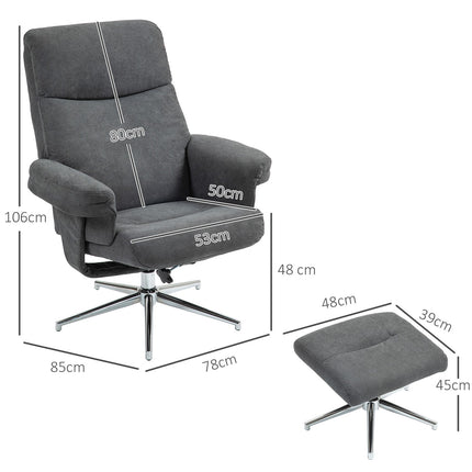 Relaxation armchair seat set, velvet look, up to 150 kg, dark grey