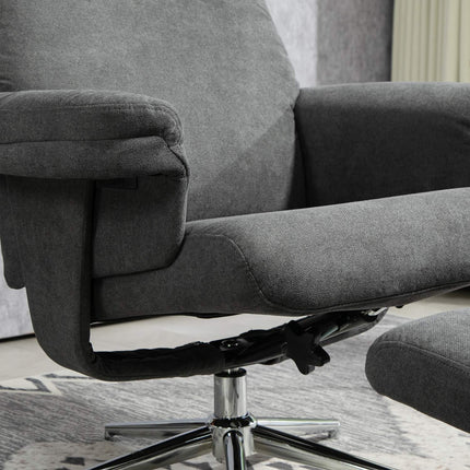 Relaxation armchair seat set, velvet look, up to 150 kg, dark grey