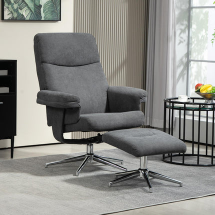 Relaxation armchair seat set, velvet look, up to 150 kg, dark grey