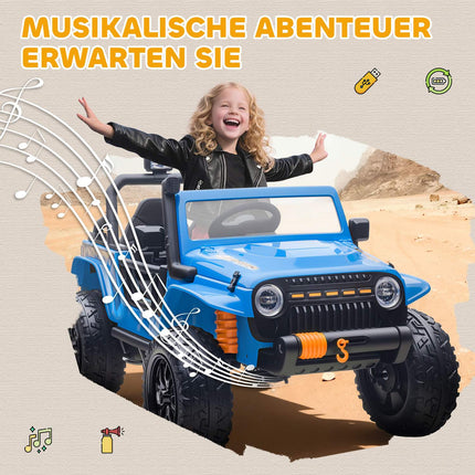 Remote Control Kids Electric Car, 12V Battery, Parent-Child Seat