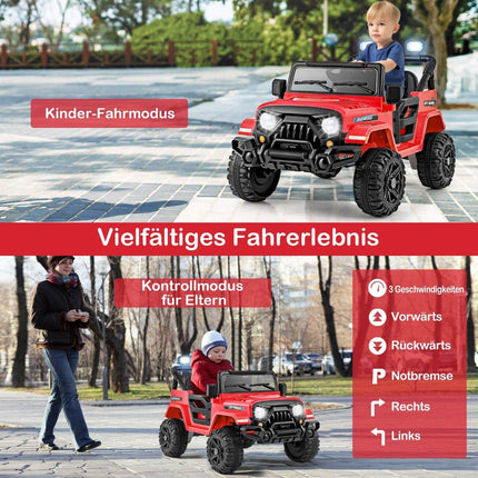 Remote Control Ride-On Truck with LED Lights, 12V Battery