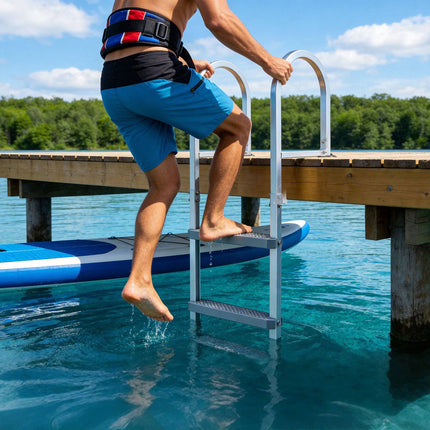 Removable Dock Ladder, 3-Step Aluminum, 500 lb Capacity