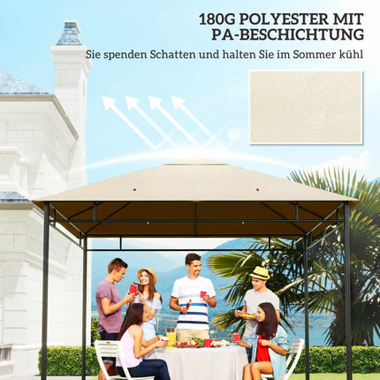 Replacement Canopy for 3x3m Gazebo, Water-Resistant, Cream