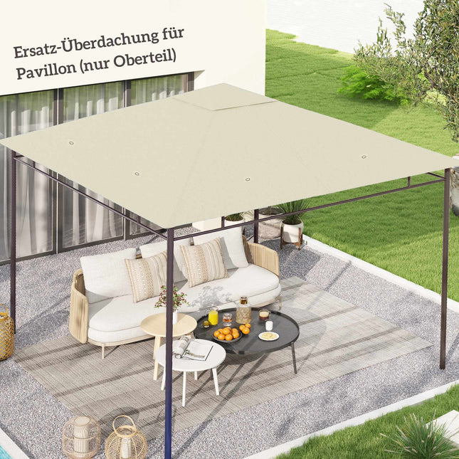 Replacement Canopy for 3x3m Gazebo, Water-Resistant, Cream