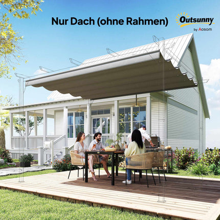 Replacement Canopy for 3x3m Pergola, Light Grey, Polyester