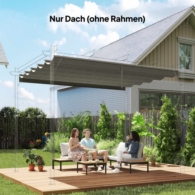 Replacement Canopy for 3x3m Pergola, Light Grey, Polyester