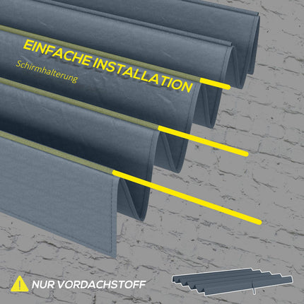 Pergola roof with UV protection, dark grey, 3 x 2.5M