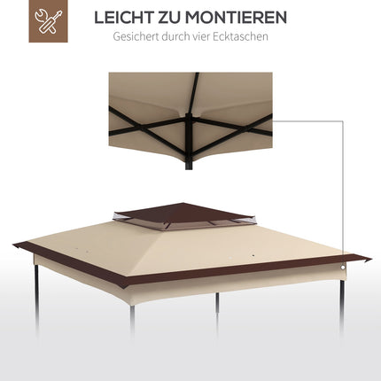 Gazebo roof replacement 3.25m, coffee polyester