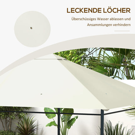 Waterproof Replacement Gazebo Roof, UV Protected, 3.97x2.97M, Cream