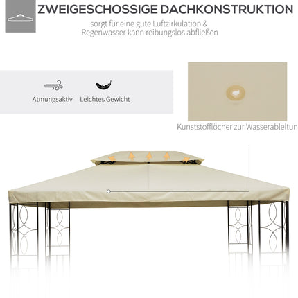 Creamy white polyester roof for 4x3M Metal Gazebo