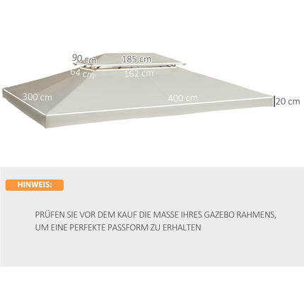 Creamy white polyester roof for 4x3M Metal Gazebo