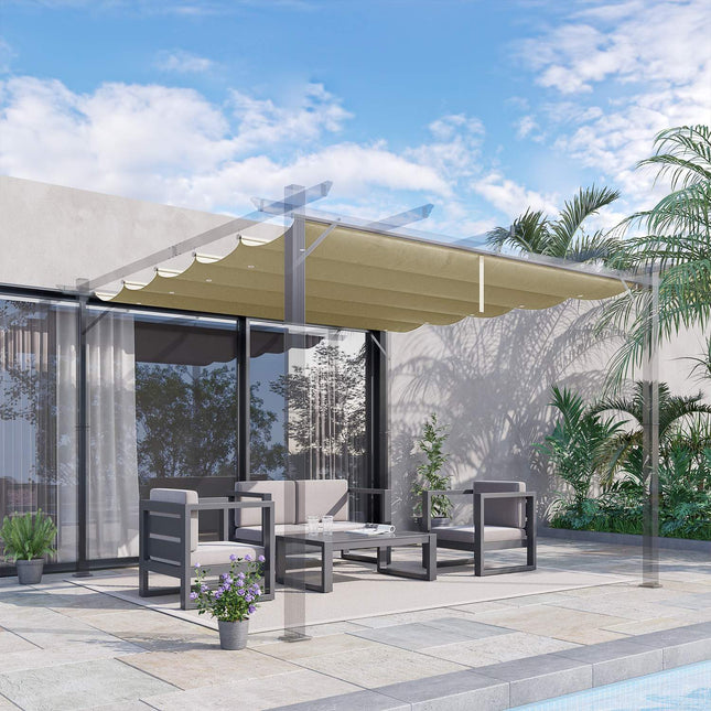 Waterproof 3x3m Pergola Roof replacement, beige canopy