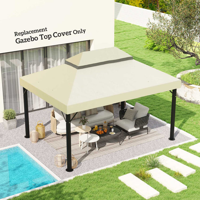 Waterproof Garden Gazebo Roof replacement 3 x 4 m, Cream white