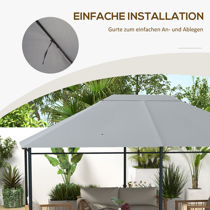Light gray pavilion roof replacement 4x3m, UV 30+, water repellent