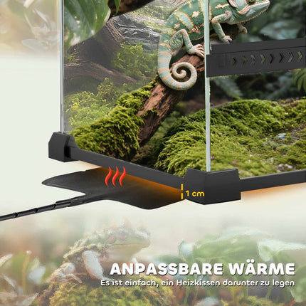 Reptile Glass Terrarium 48L, Front Ventilation, 50x30x35 cm