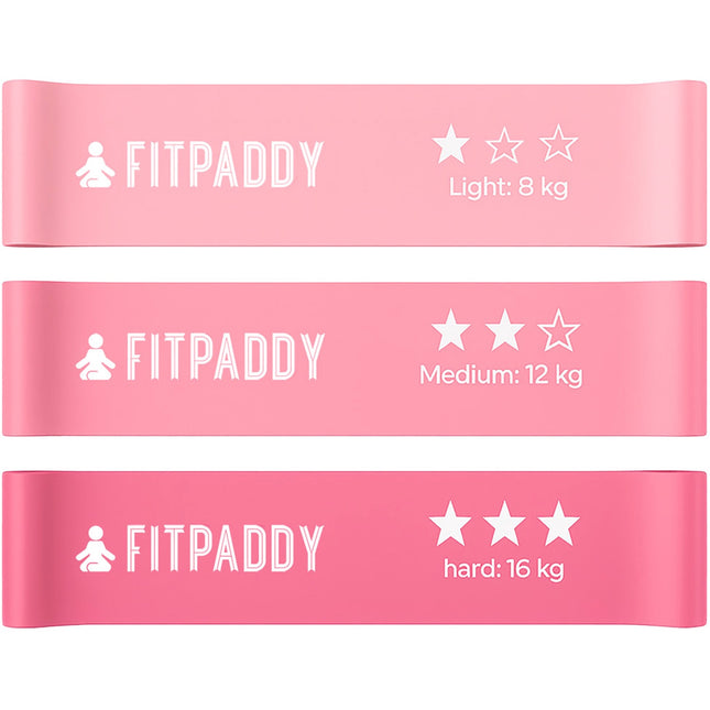 Resistance Bands Set – 3 Pink Elastic Bands for Home Workout
