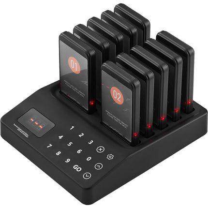 Restaurant Pager System – 10 Pagers, 400m, Vibrate & Flash