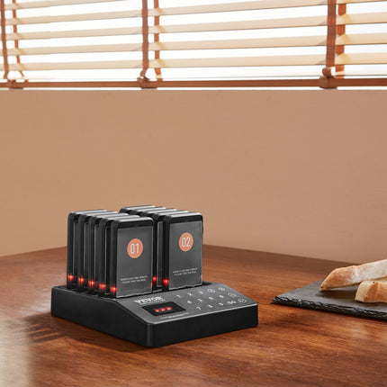 Restaurant Pager System – 10 Pagers, 400m, Vibrate & Flash