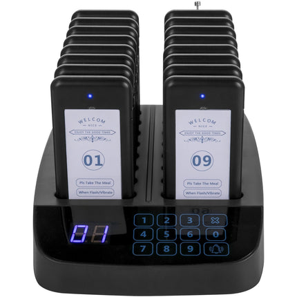 Restaurant Pager System, 16 Pagers, 98-Channel Touchscreen