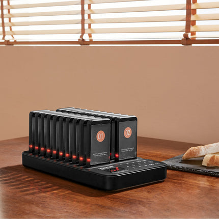 Restaurant Pager System – 20 Pagers, 400m Range, Vibration, Flash