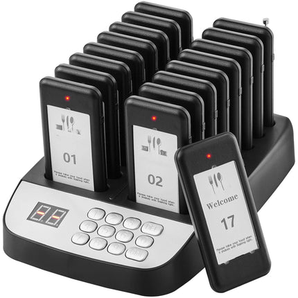 Restaurant Pager System, 500m Range, 16 Buzzers