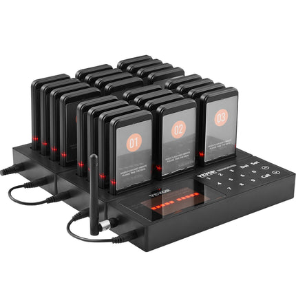 Restaurant Pager System, Wireless 400m, 24 Vibration Pagers