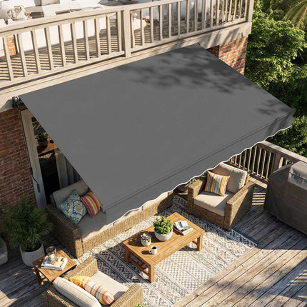 Retractable Awning, 10m², Dark Grey, Manual Crank