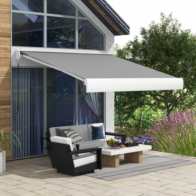 Retractable Awning, 295x250 cm, Remote Control, Light Grey