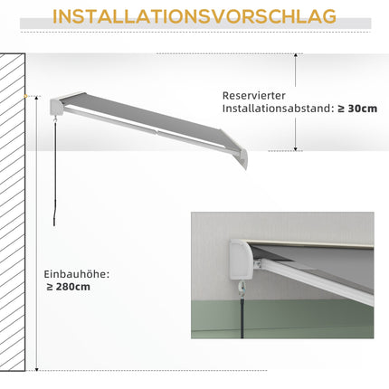 Retractable Awning, 395x300 cm, Remote & Manual Control