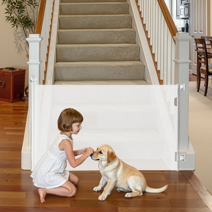 Retractable Baby Gate 1450mm Wide, 980mm Tall, Lock