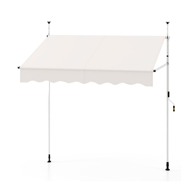 Retractable Balcony Awning, 200cm, No-Drill, UV Resistant