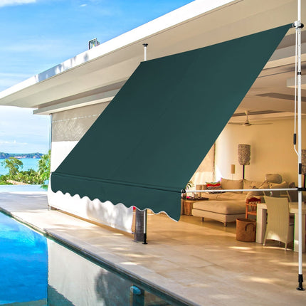 Retractable Balcony Awning, 250 cm, UV-Resistant, Green