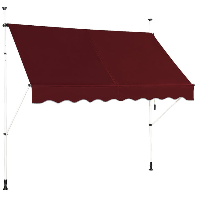 Retractable Balcony Awning, 250 cm, UV Resistant, Red