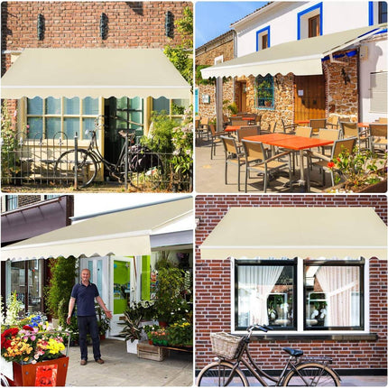 Retractable Balcony Awning, 360x300 cm, Beige