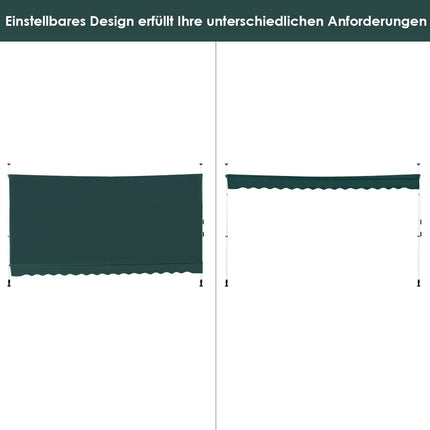 Retractable Balcony Awning, 400 cm, UV Resistant, Green