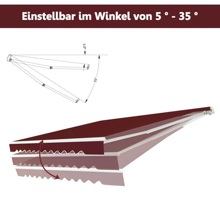Retractable Balcony Awning, 400x250 cm, Wine Red