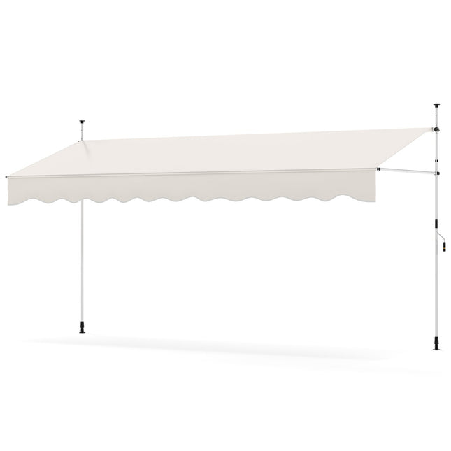 Retractable Balcony Awning, No-Drill, Adjustable Height, UV Protection