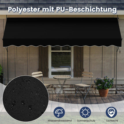 Retractable Balcony Awning, No-Drill, Adjustable Height, UV Protection
