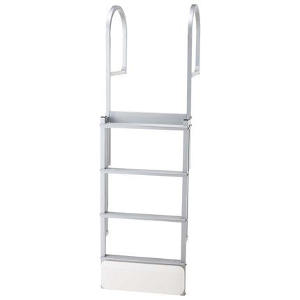 Retractable Dock Ladder, 4-Step Aluminum, 500 lb, Non-Slip Steps